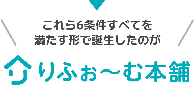 これら6条件すべてを満たす形で誕生したのがりふぉ～む本舗